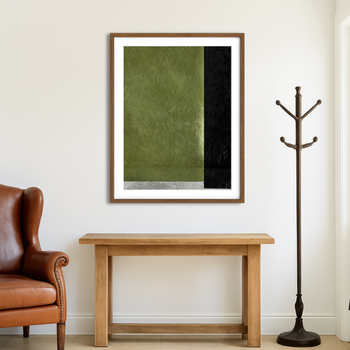 AUTO-MOCKUP ROOM | Green Vision Abstract Wall Art