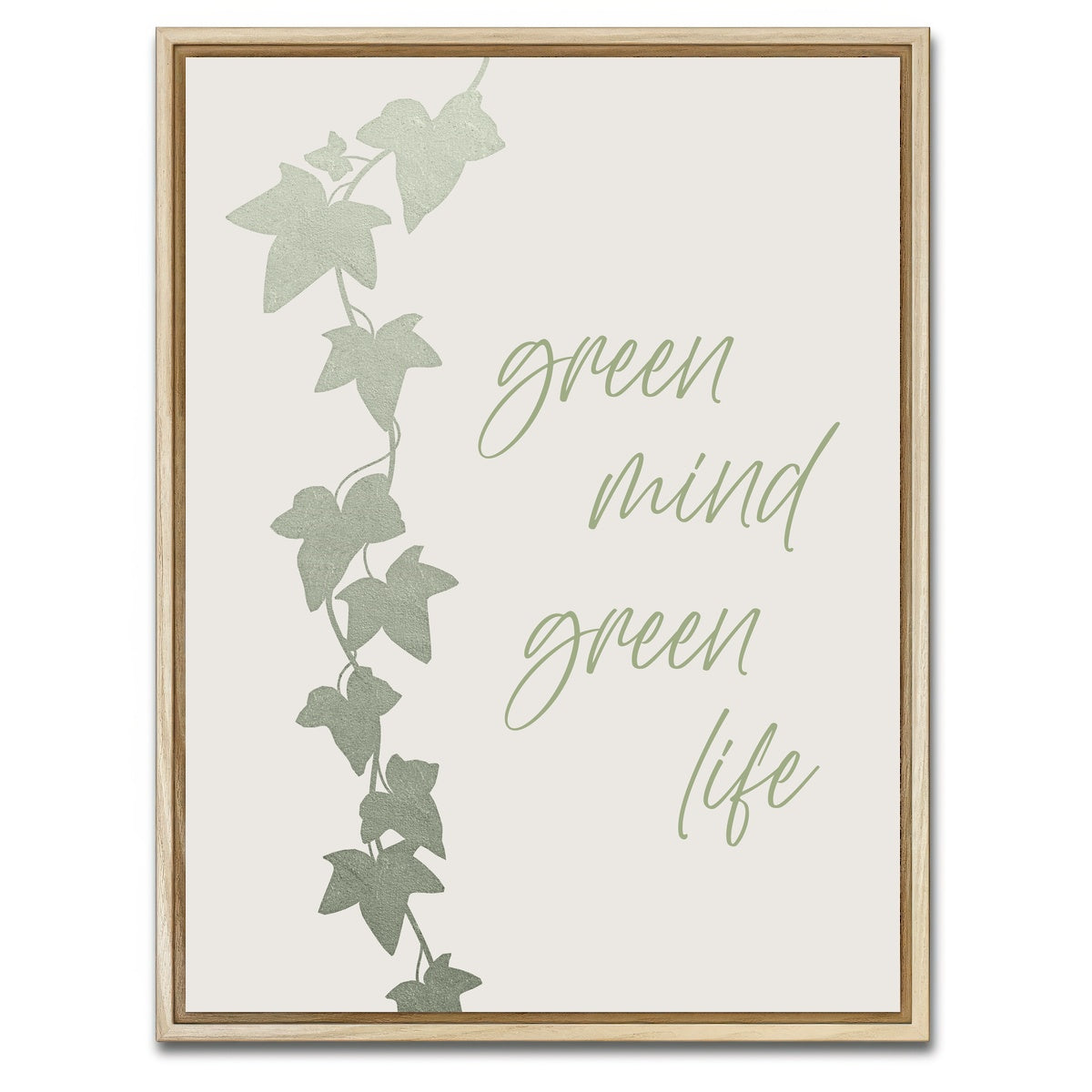 AUTO-MOCKUP WHITE | Green mind - Green life | 1 Piece | Natural Framed Canvas | group=3x4
