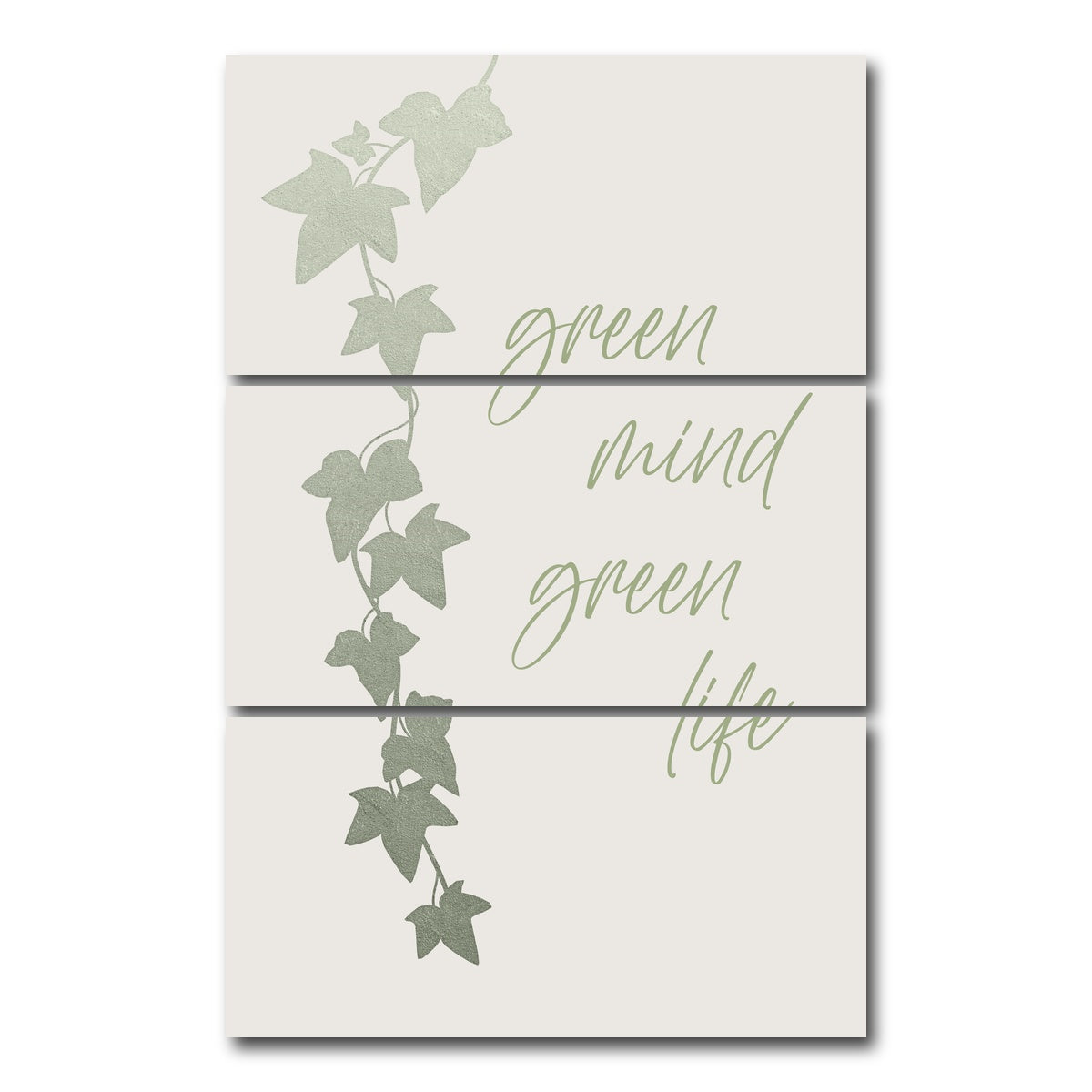AUTO-MOCKUP WHITE | Green mind - Green life | 3 Piece | Gallery Wrap Canvas | group=12x24_stacked