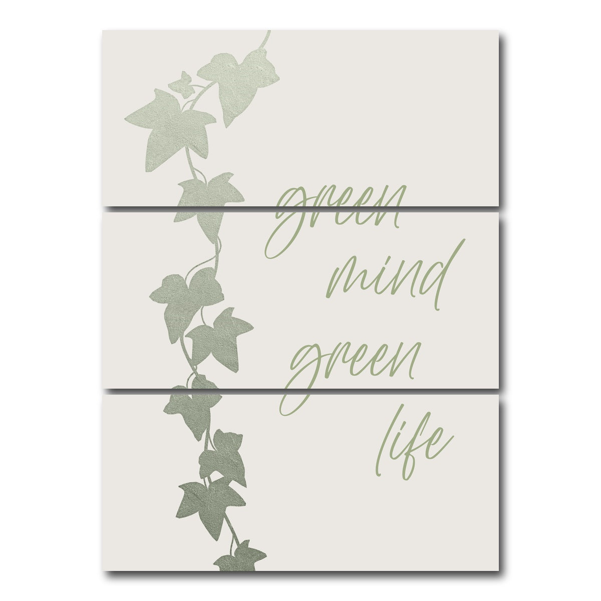 AUTO-MOCKUP WHITE | Green mind - Green life | 3 Piece | Gallery Wrap Canvas | group=8x18_stacked