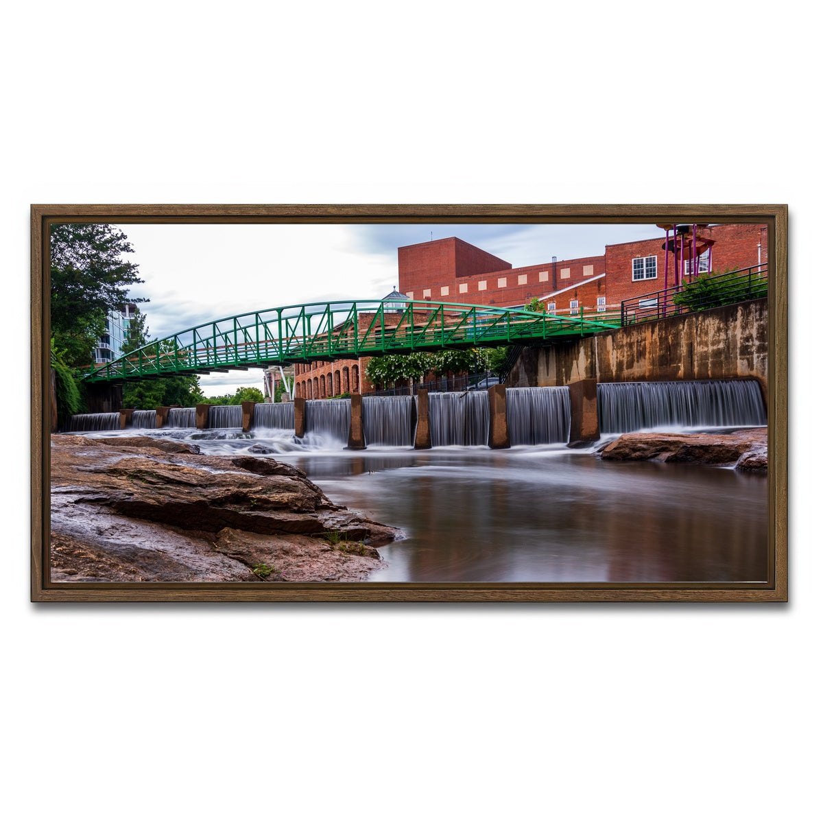AUTO-MOCKUP WHITE | Greenville South Carolina | 1 Piece | Walnut Framed Canvas | group=2x1