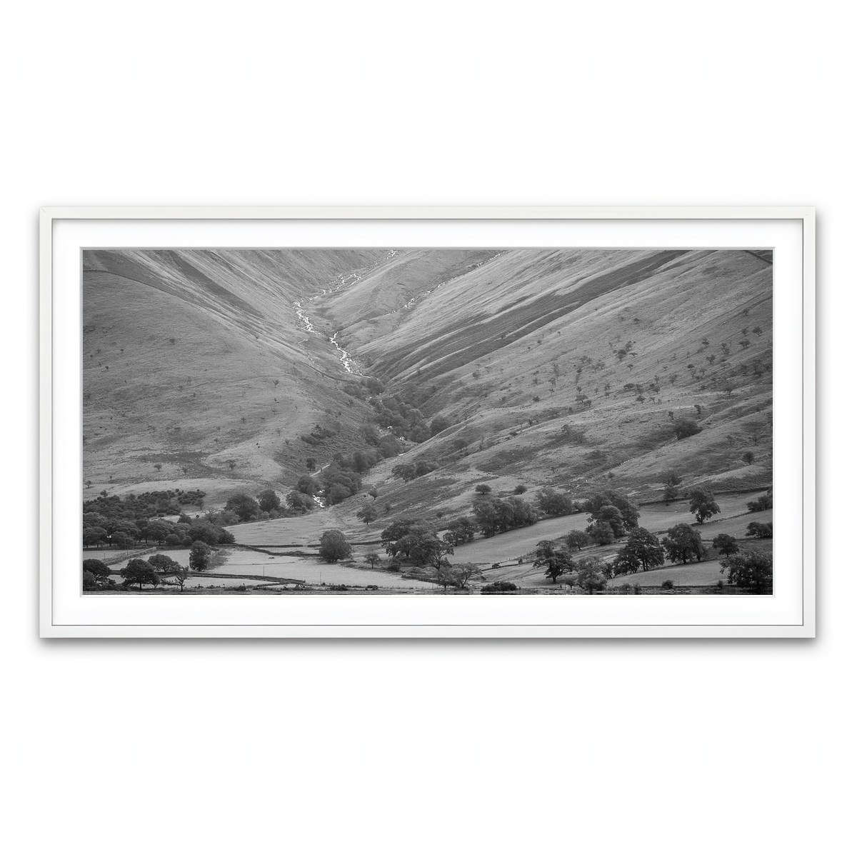 Framed Print 2x1 White