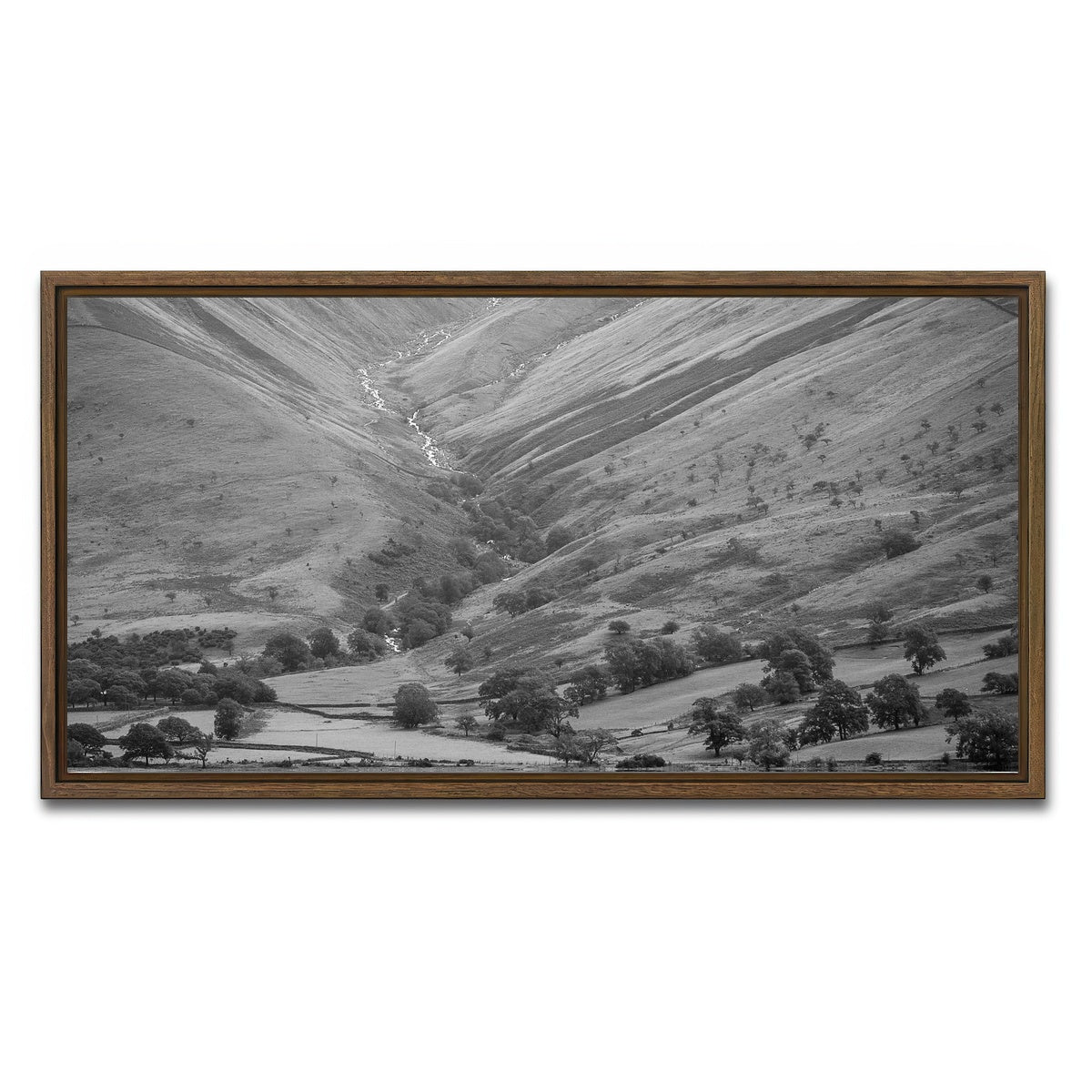 AUTO-MOCKUP WHITE | Grey Canyon | 1 Piece | Walnut Framed Canvas | group=2x1