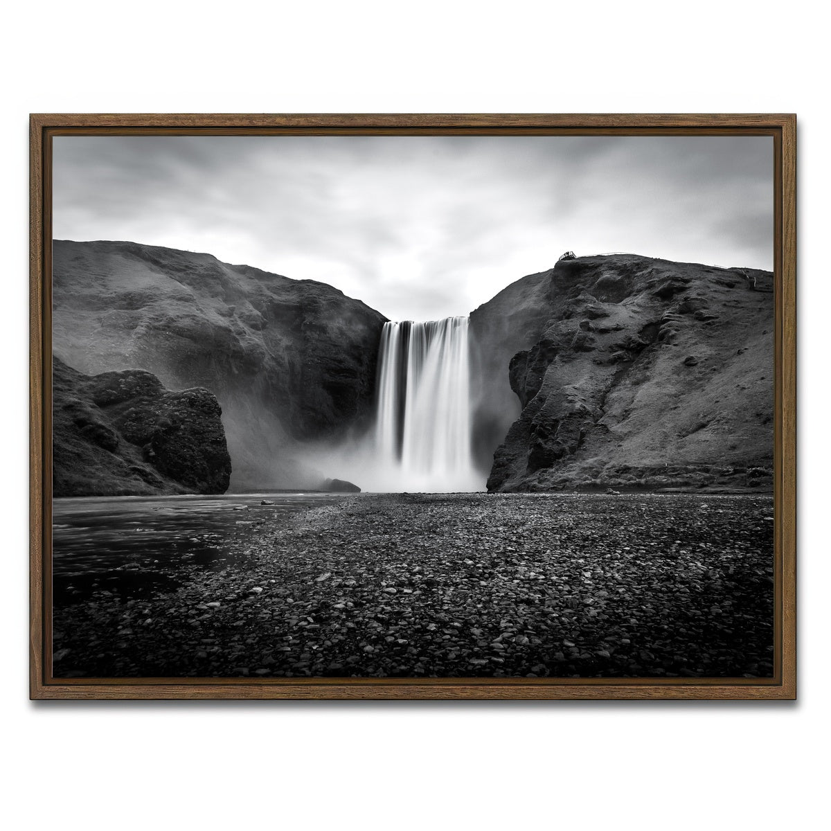 AUTO-MOCKUP WHITE | Grey Fall | 1 Piece | Walnut Framed Canvas | group=4x3