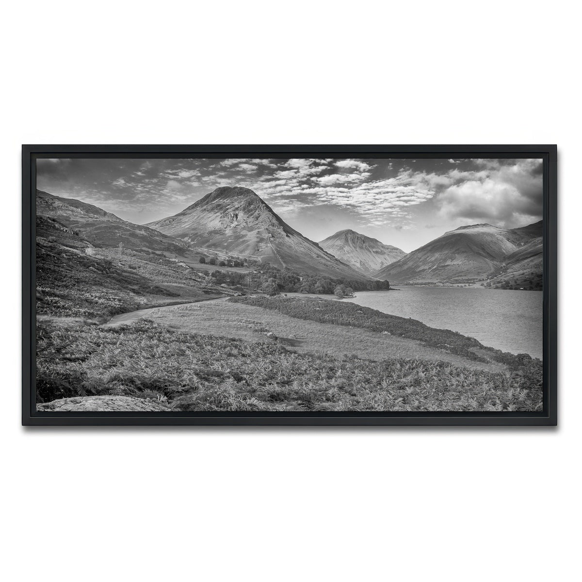 AUTO-MOCKUP WHITE | Grey Peaks | 1 Piece | Black Framed Canvas | group=2x1
