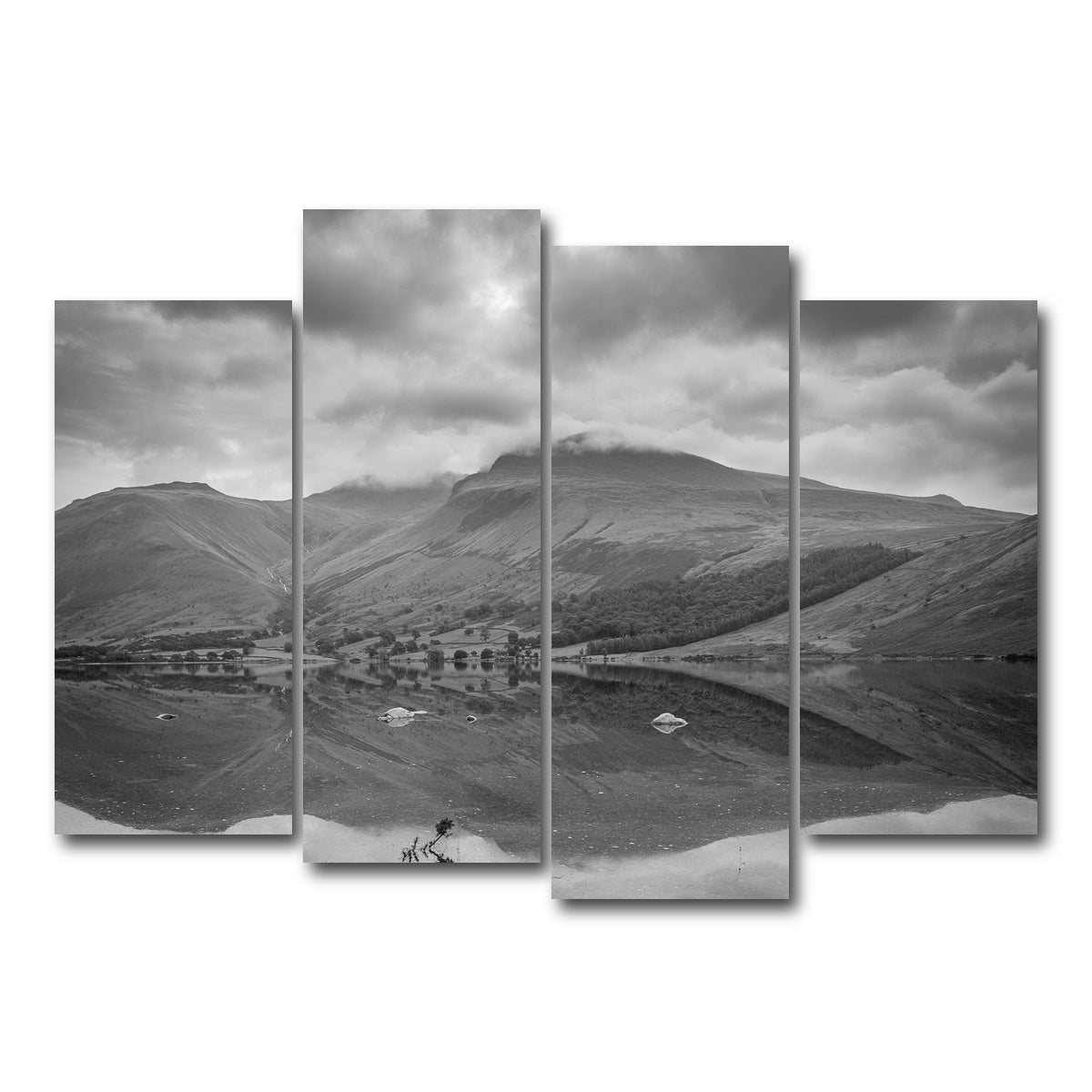 AUTO-MOCKUP WHITE | Grey Reflections | 4 Piece | Gallery Wrap Canvas | group=4_normal