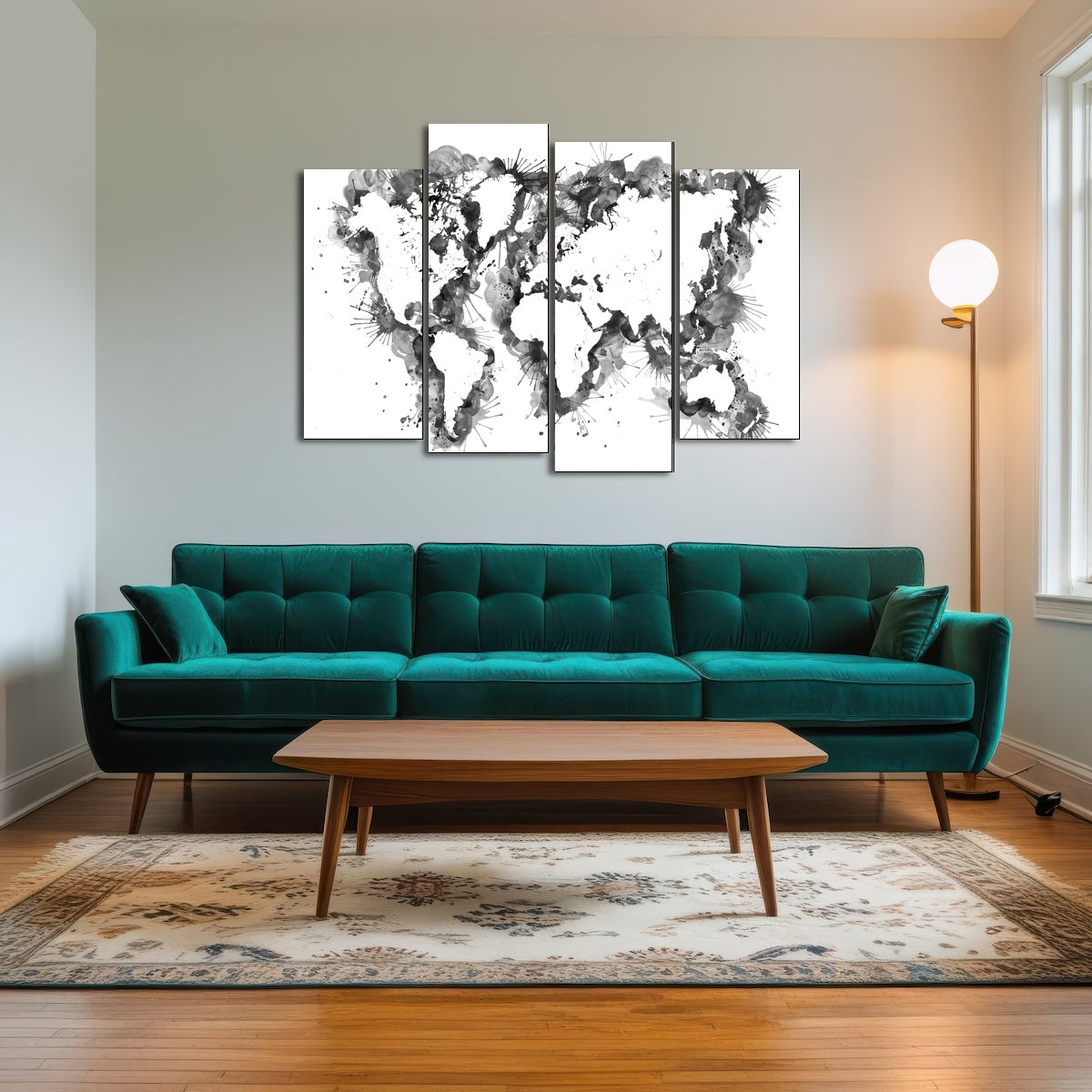 AUTO-MOCKUP ROOM | Grey Splatter World Map