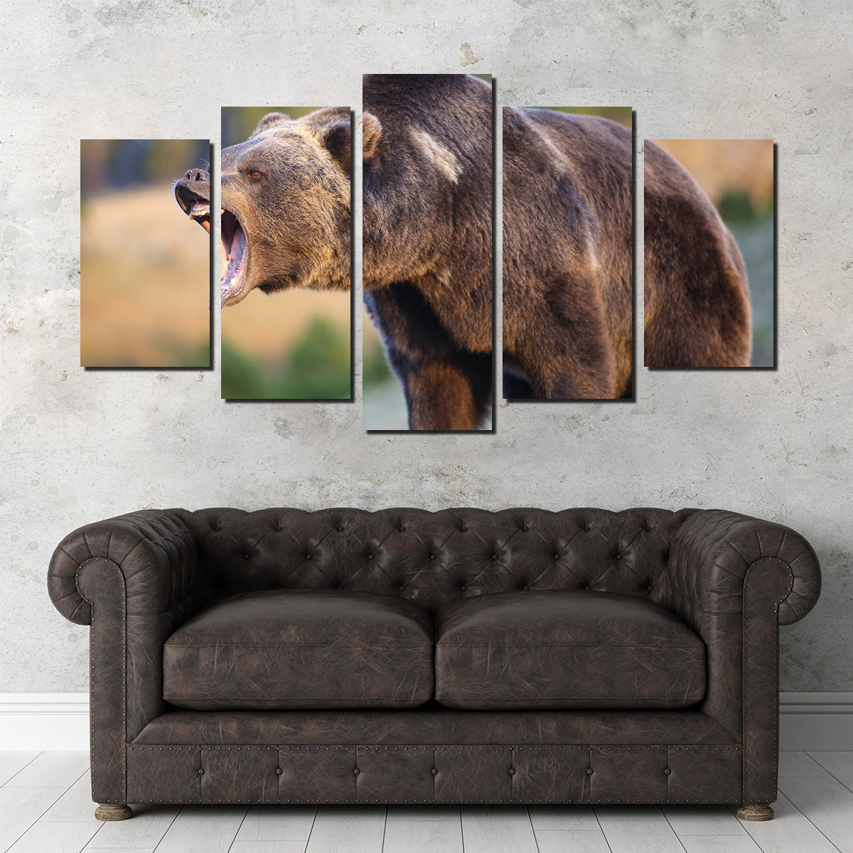 Grizzly Bear Growling Wall Art
