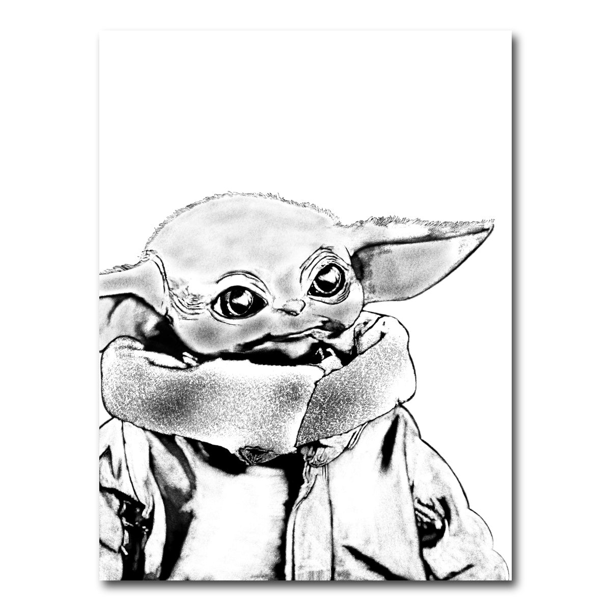 AUTO-MOCKUP WHITE | Grogu Sketch | 1 Piece | Gallery Wrap Canvas | group=3x4