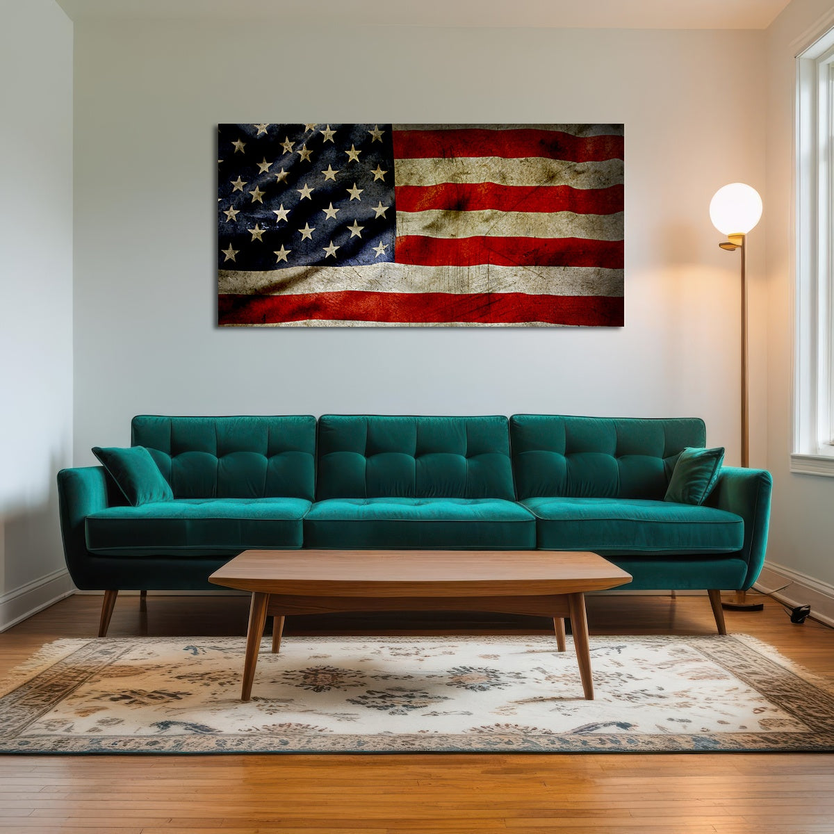 AUTO-MOCKUP ROOM | Grunge American Flag