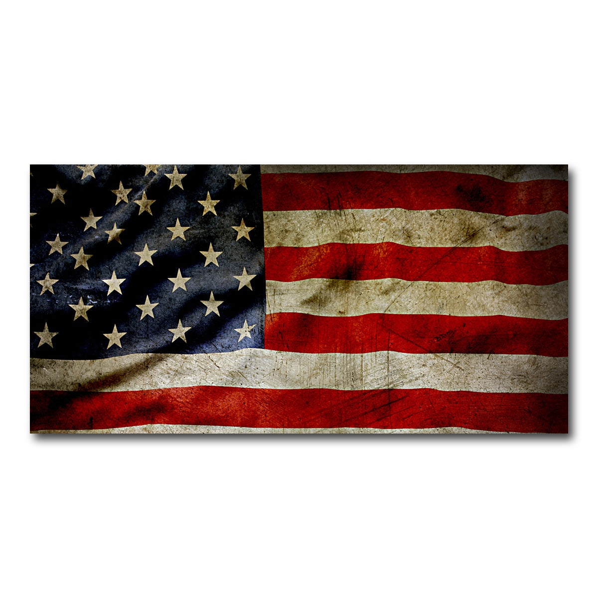 AUTO-MOCKUP WHITE | Grunge American Flag | 1 Piece | Gallery Wrap Canvas | group=2x1