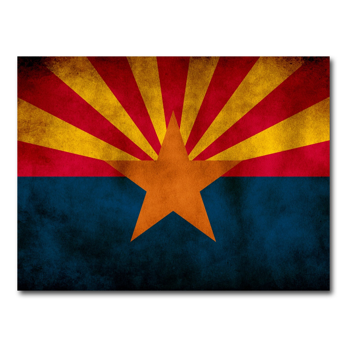 AUTO-MOCKUP WHITE | Grunge Arizona State Flag | 1 Piece | Gallery Wrap Canvas | group=4x3