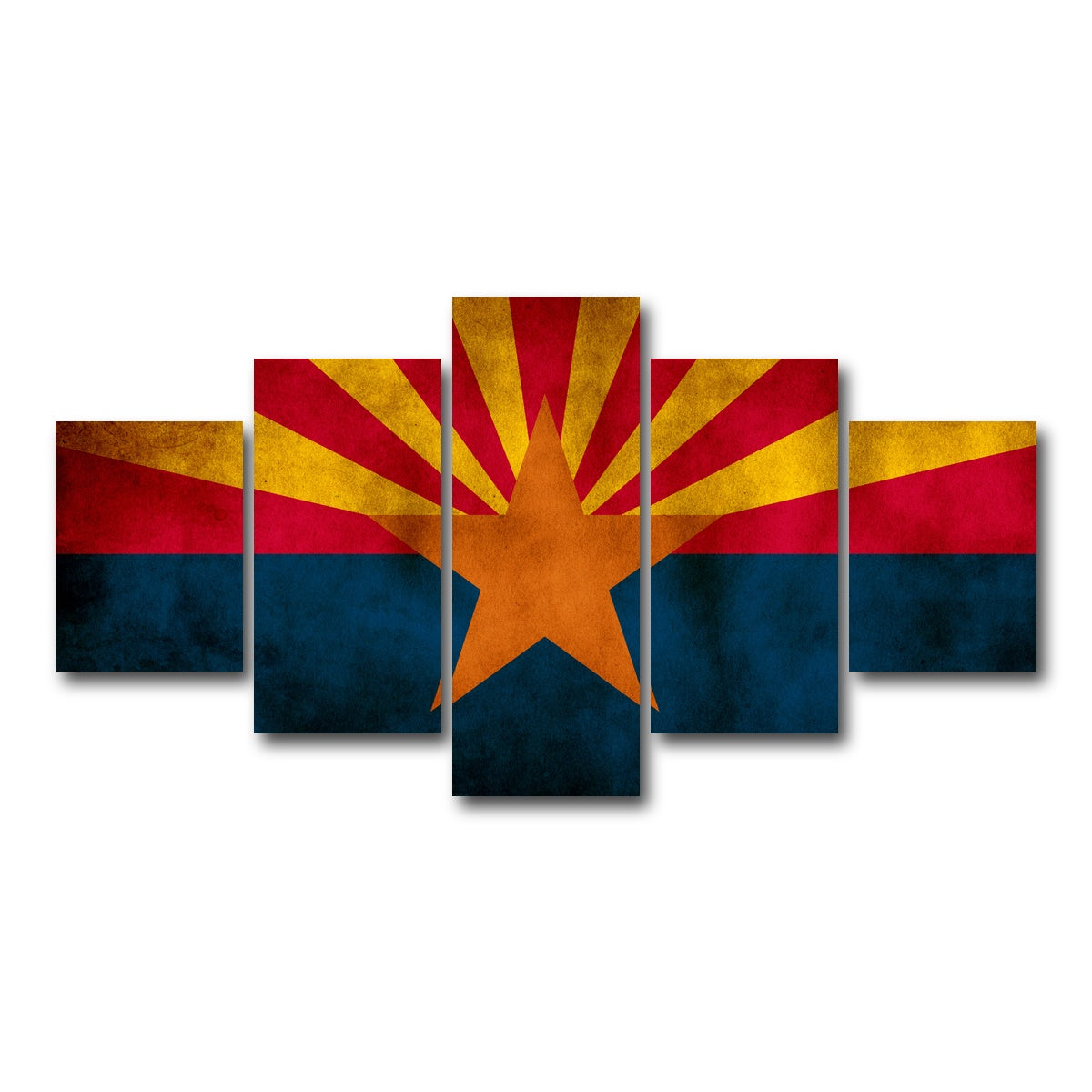 AUTO-MOCKUP WHITE | Grunge Arizona State Flag | 5 Piece | Gallery Wrap Canvas | group=5_short
