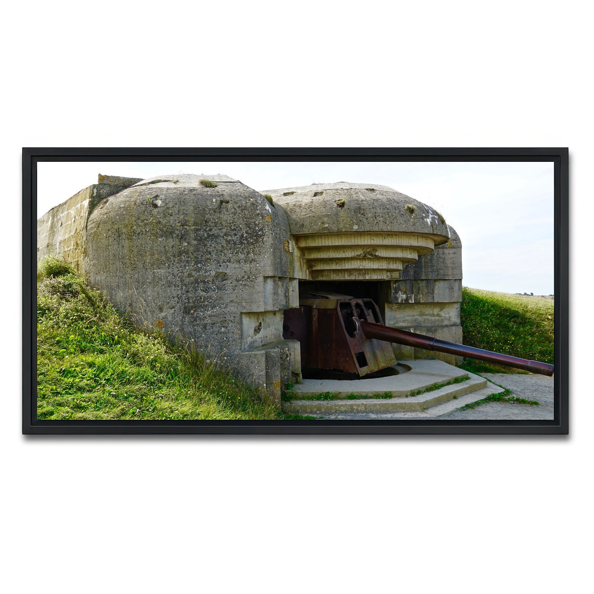 AUTO-MOCKUP WHITE | Gun Battery Normandy Beachhead | 1 Piece | Black Framed Canvas | group=2x1