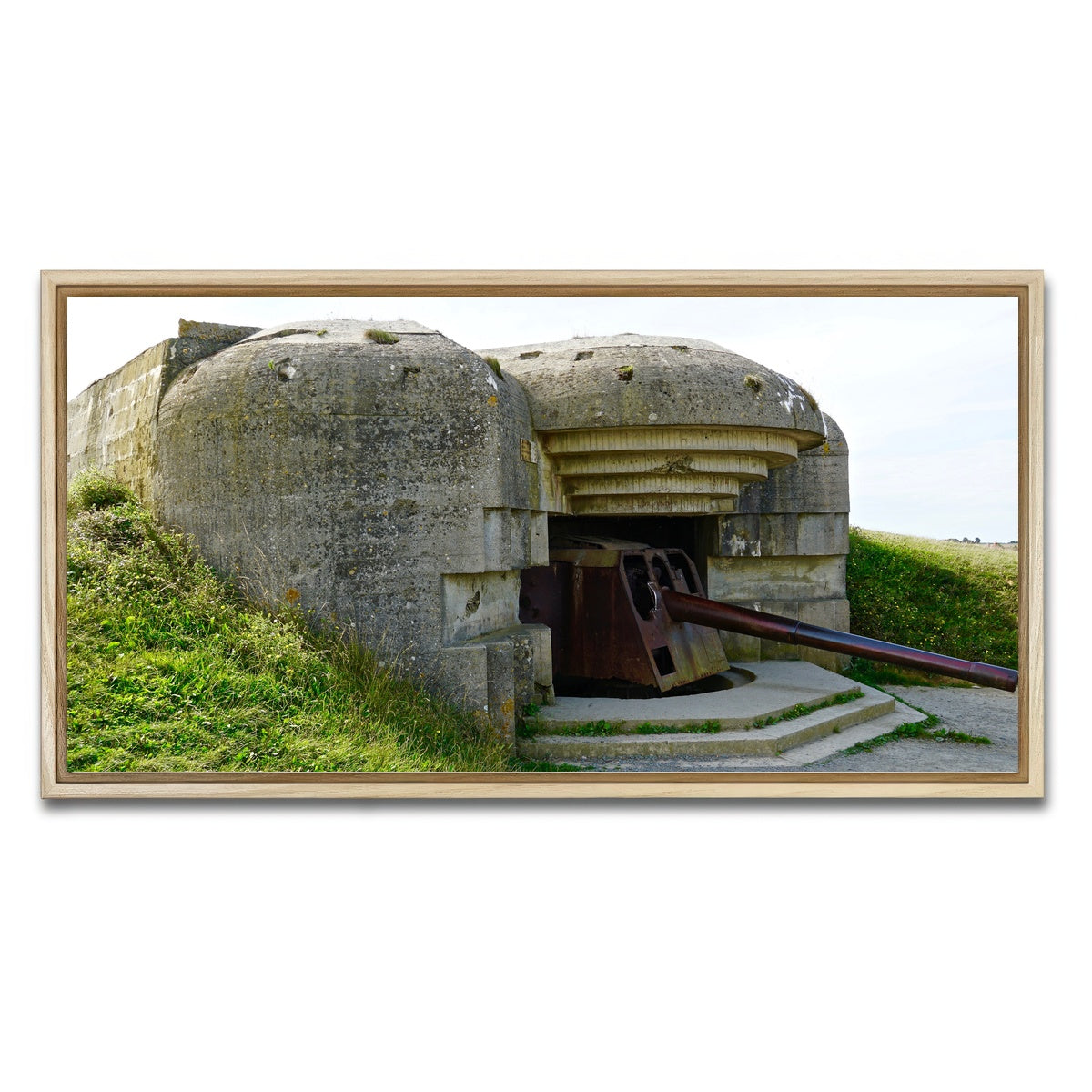 AUTO-MOCKUP WHITE | Gun Battery Normandy Beachhead | 1 Piece | Natural Framed Canvas | group=2x1