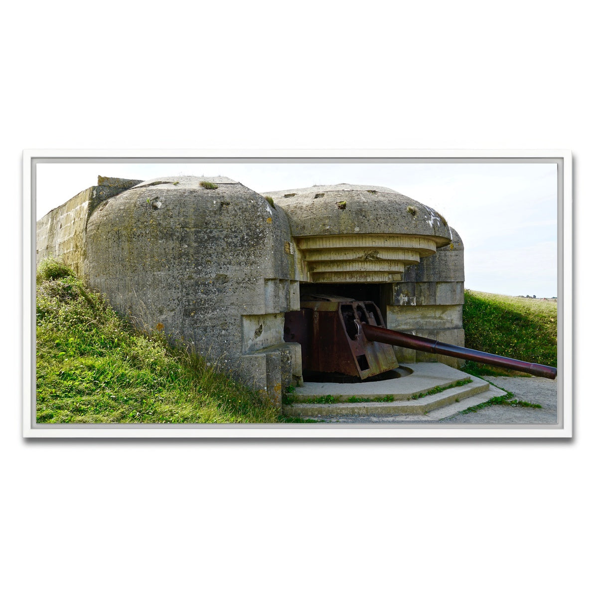 AUTO-MOCKUP WHITE | Gun Battery Normandy Beachhead | 1 Piece | White Framed Canvas | group=2x1