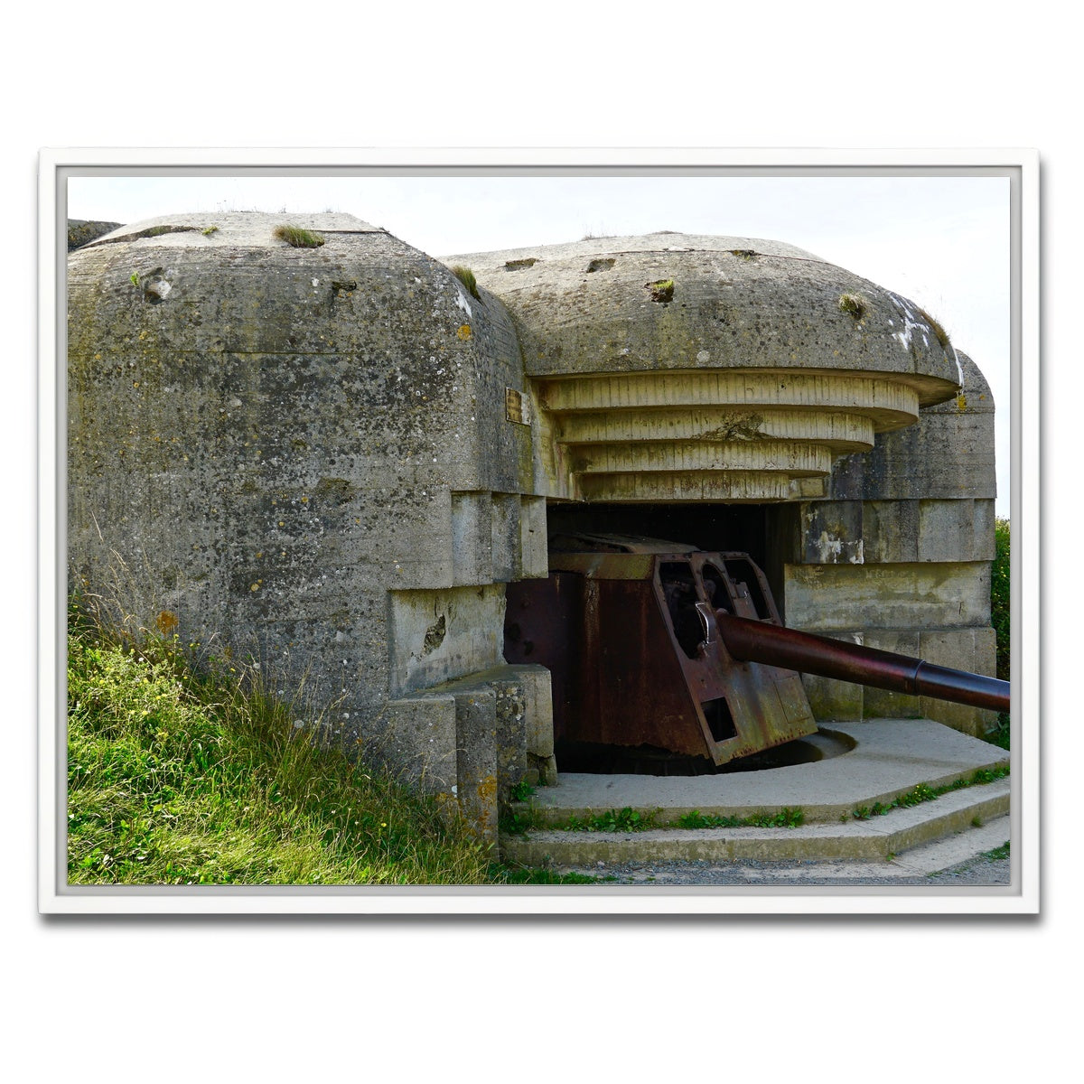 AUTO-MOCKUP WHITE | Gun Battery Normandy Beachhead | 1 Piece | White Framed Canvas | group=4x3