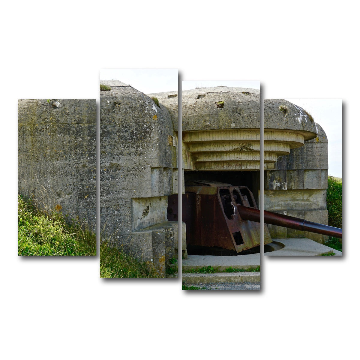 AUTO-MOCKUP WHITE | Gun Battery Normandy Beachhead | 4 Piece | Gallery Wrap Canvas | group=4_short