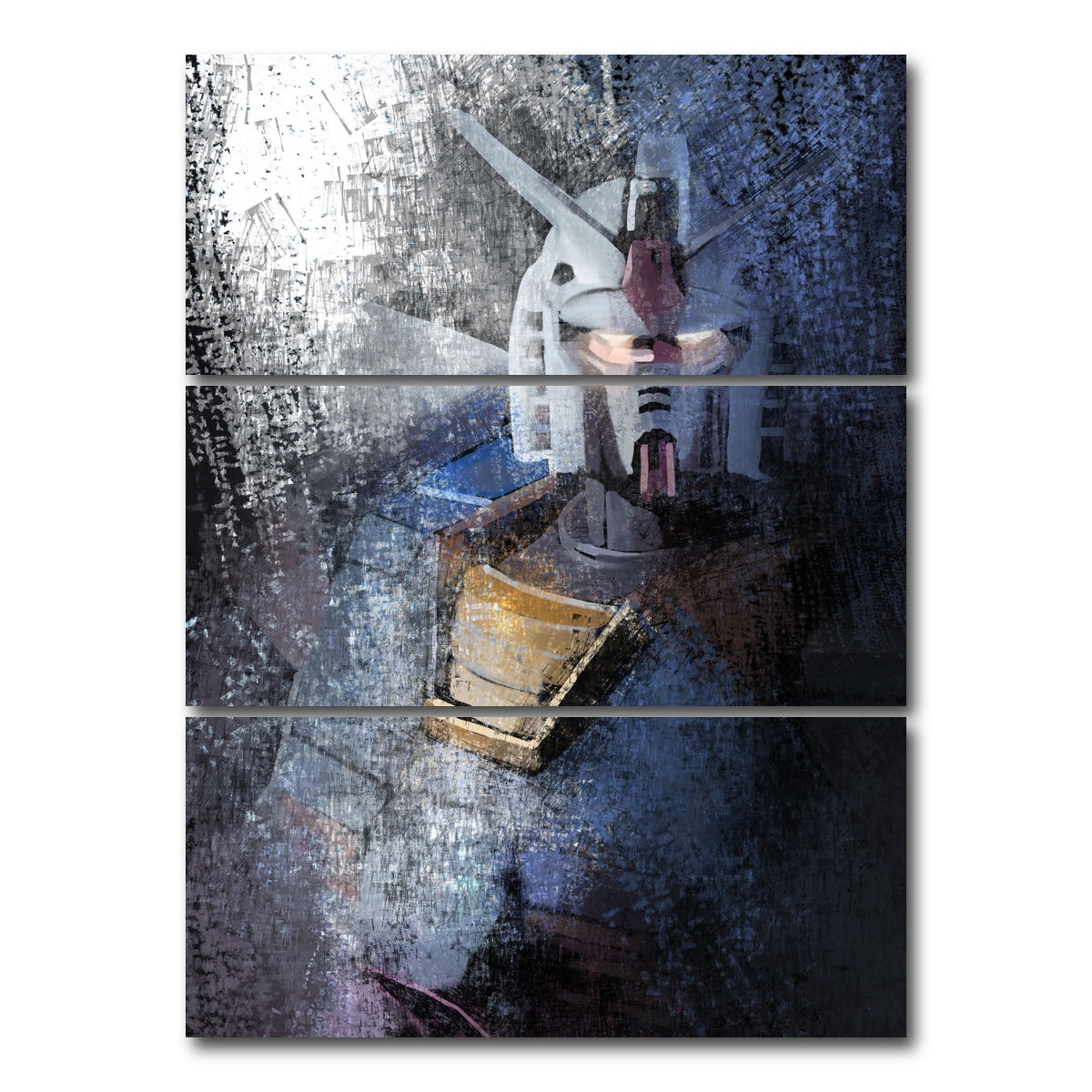 AUTO-MOCKUP WHITE | Gundam blue | 3 Piece | Gallery Wrap Canvas | group=8x18_stacked