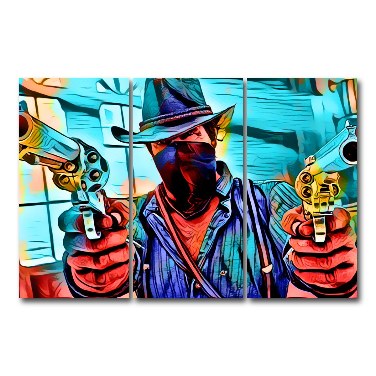 AUTO-MOCKUP WHITE | Gunslinger Morgan | 3 Piece | Gallery Wrap Canvas | group=12x24