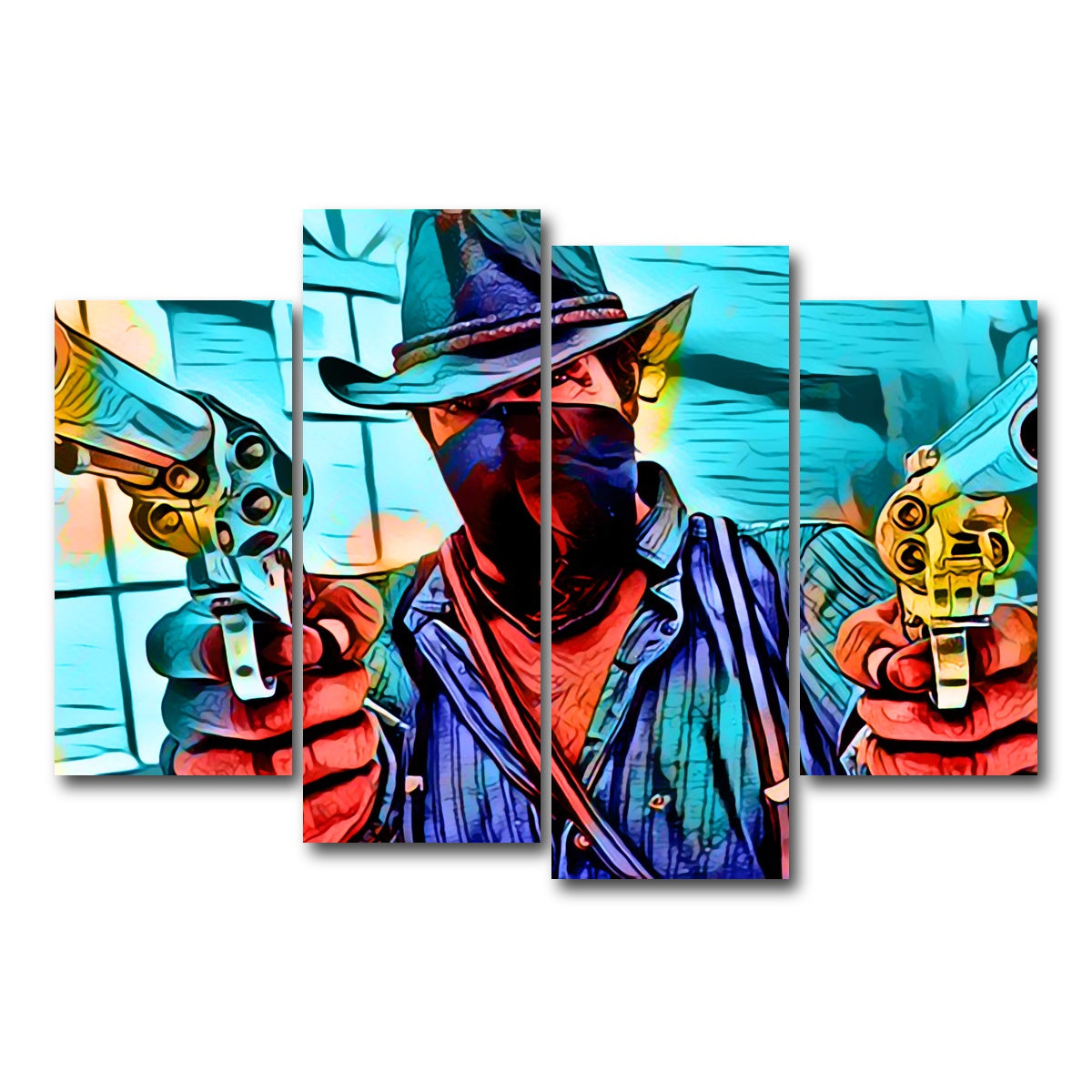 AUTO-MOCKUP WHITE | Gunslinger Morgan | 4 Piece | Gallery Wrap Canvas | group=4_short