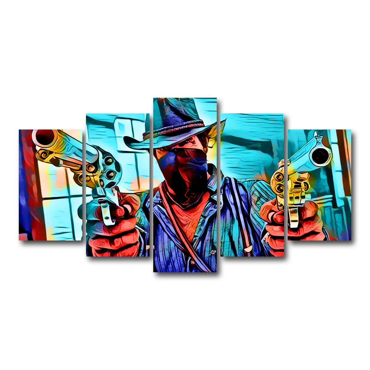 AUTO-MOCKUP WHITE | Gunslinger Morgan | 5 Piece | Gallery Wrap Canvas | group=5_normal