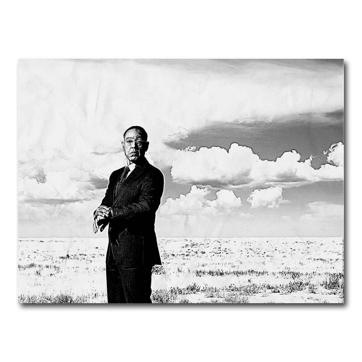 AUTO-MOCKUP WHITE | Gus Fring Grayscale | 1 Piece | Gallery Wrap Canvas | group=4x3