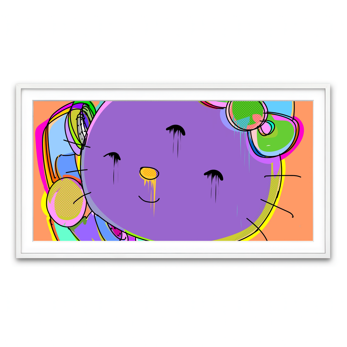 Framed Print 2x1 White