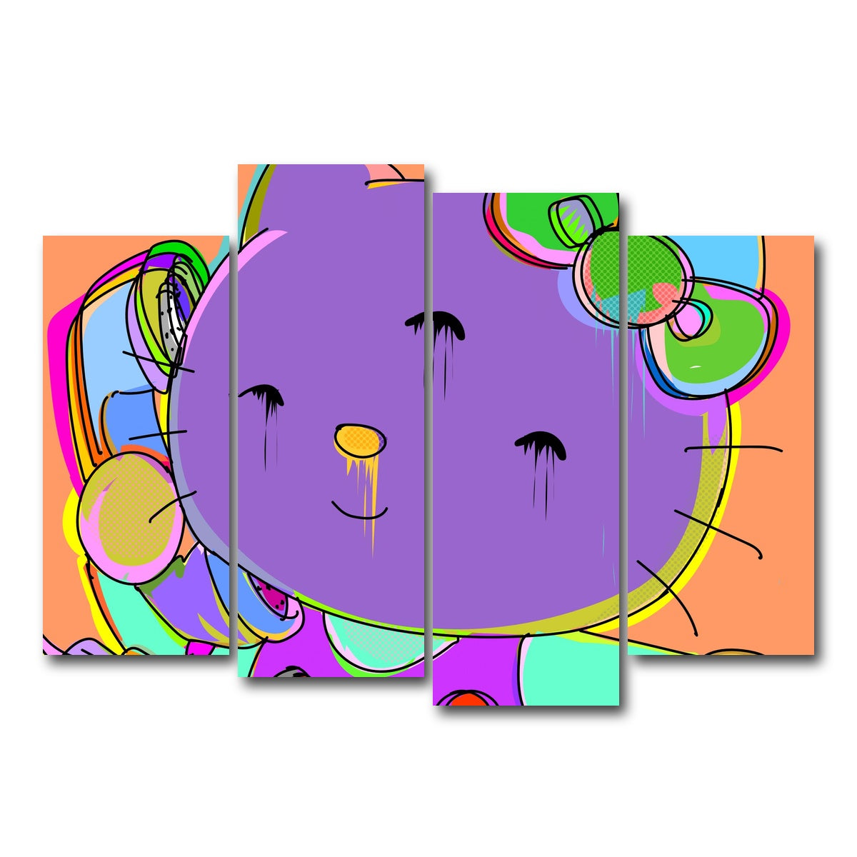 AUTO-MOCKUP WHITE | HELLO KITTY | 4 Piece | Gallery Wrap Canvas | group=4_normal