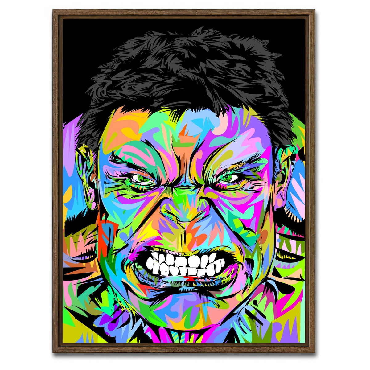 AUTO-MOCKUP WHITE | HULK Color | 1 Piece | Walnut Framed Canvas | group=3x4