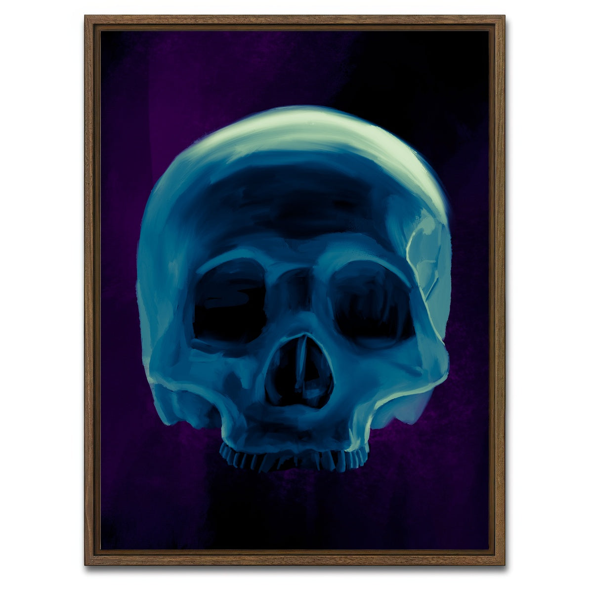 AUTO-MOCKUP WHITE | Half Skull | 1 Piece | Walnut Framed Canvas | group=3x4
