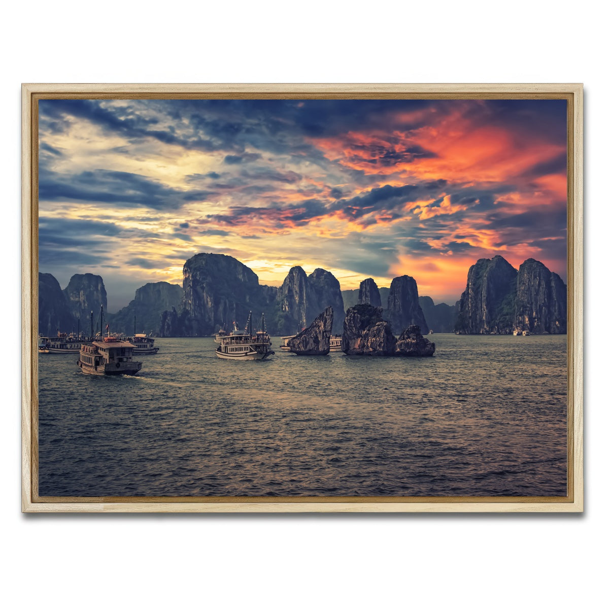 AUTO-MOCKUP WHITE | Halong Bay | 1 Piece | Natural Framed Canvas | group=4x3