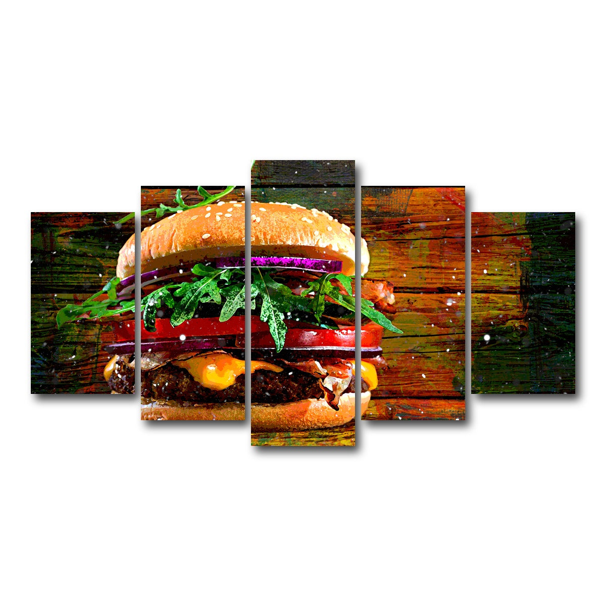 AUTO-MOCKUP WHITE | Hamburger | 5 Piece | Gallery Wrap Canvas | group=5_normal