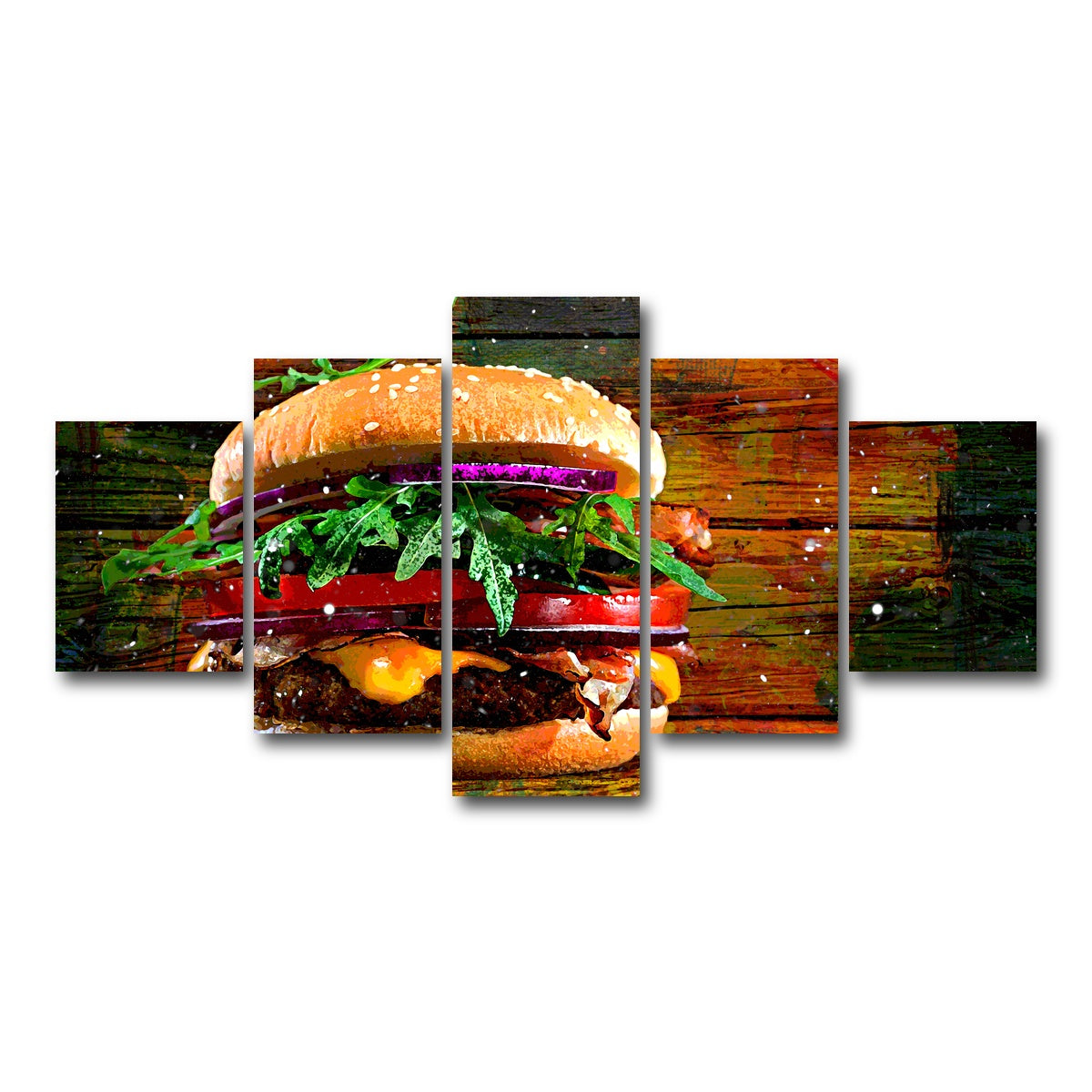 AUTO-MOCKUP WHITE | Hamburger | 5 Piece | Gallery Wrap Canvas | group=5_short