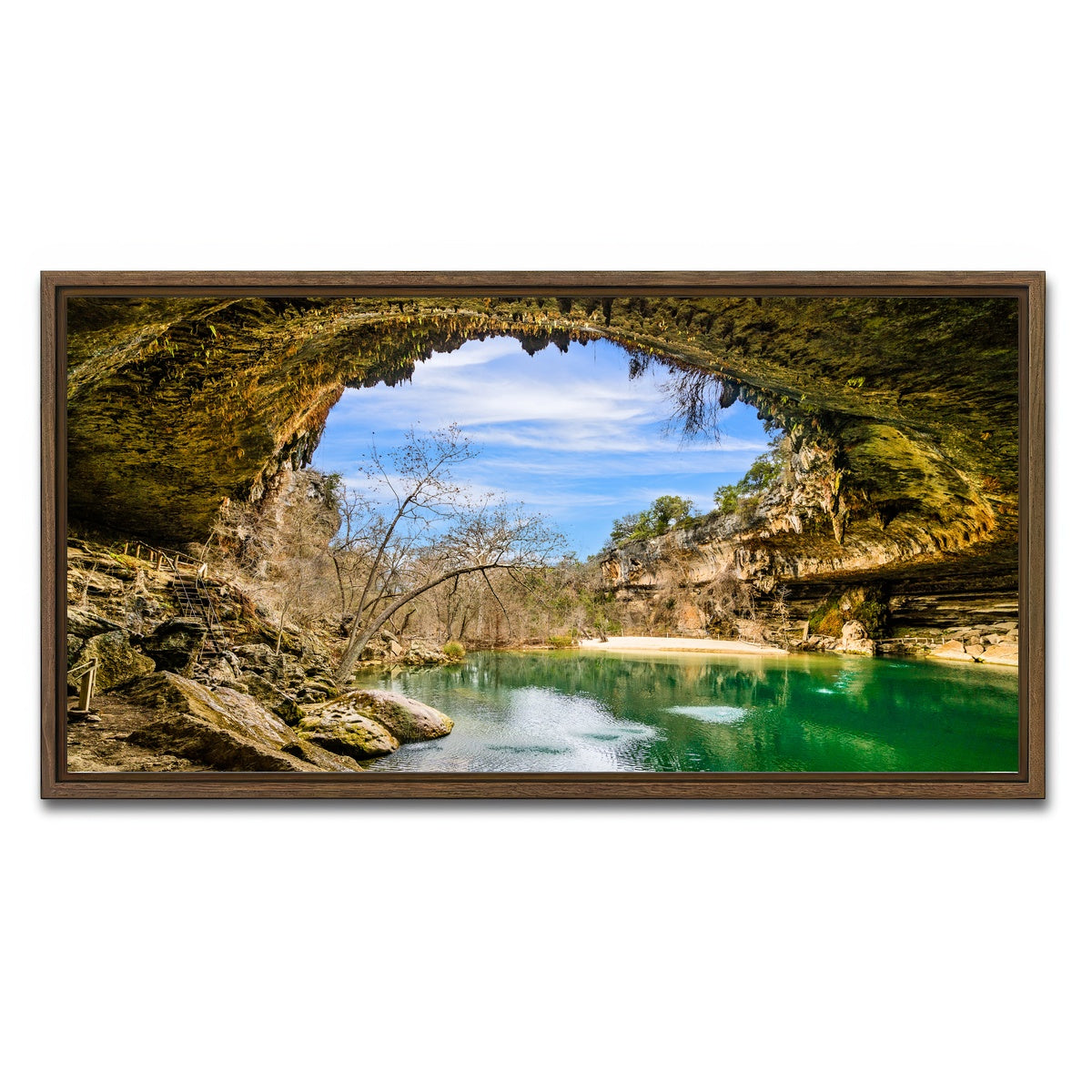 AUTO-MOCKUP WHITE | Hamilton Pool Preserve | 1 Piece | Walnut Framed Canvas | group=2x1