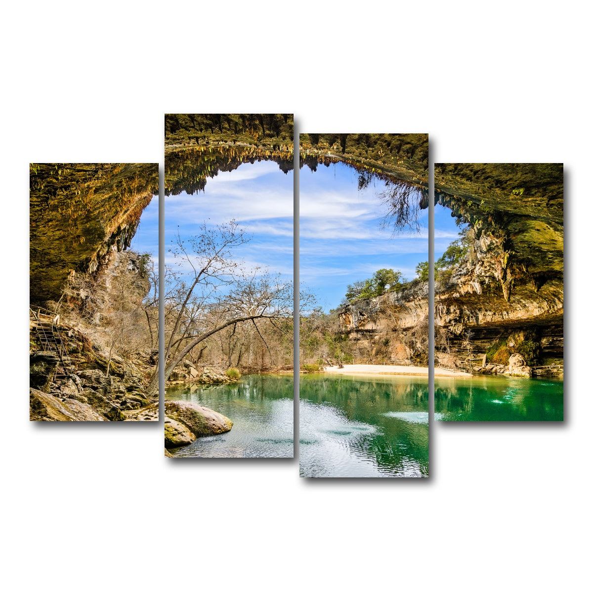 AUTO-MOCKUP WHITE | Hamilton Pool Preserve | 4 Piece | Gallery Wrap Canvas | group=4_short