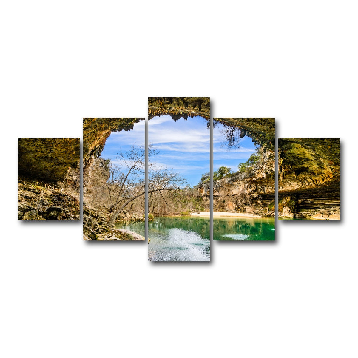 AUTO-MOCKUP WHITE | Hamilton Pool Preserve | 5 Piece | Gallery Wrap Canvas | group=5_short