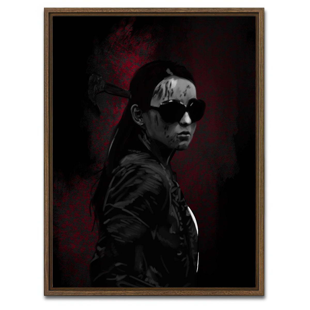 AUTO-MOCKUP WHITE | Hammer Girl | 1 Piece | Walnut Framed Canvas | group=3x4