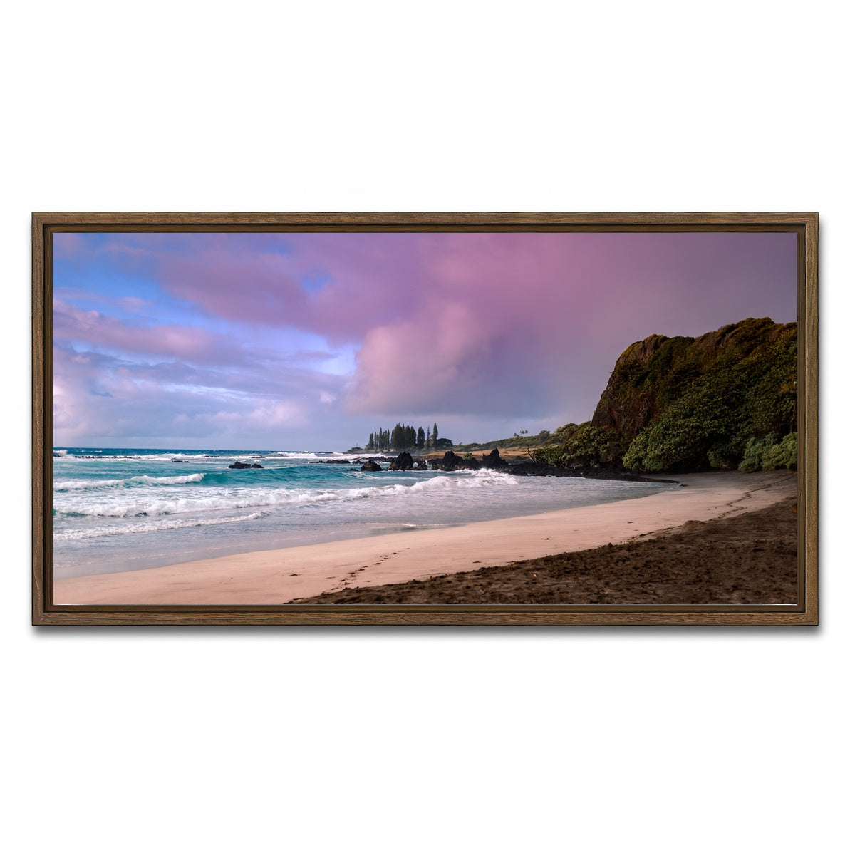 AUTO-MOCKUP WHITE | Hamoa Sunrise | 1 Piece | Walnut Framed Canvas | group=2x1