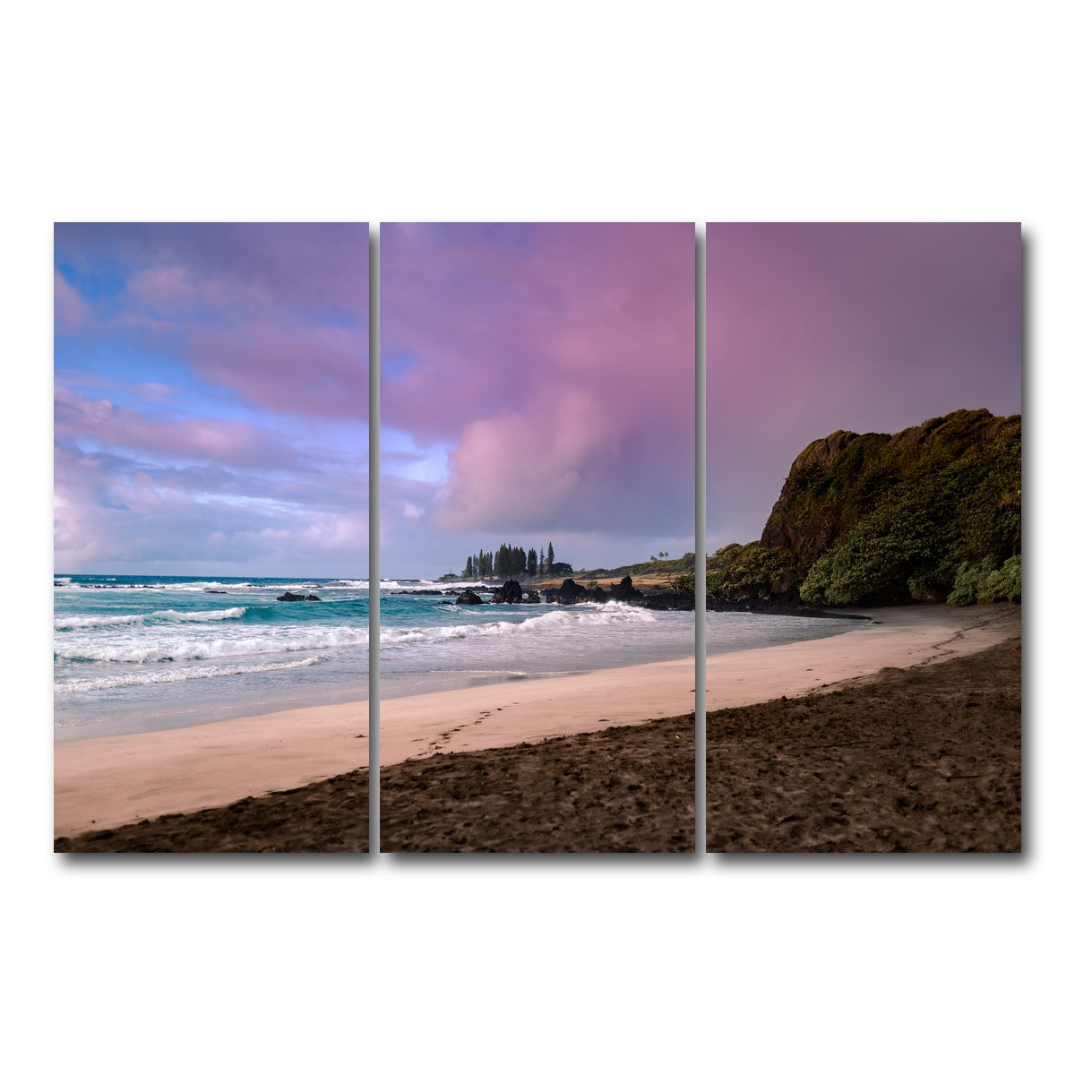 AUTO-MOCKUP WHITE | Hamoa Sunrise | 3 Piece | Gallery Wrap Canvas | group=12x24