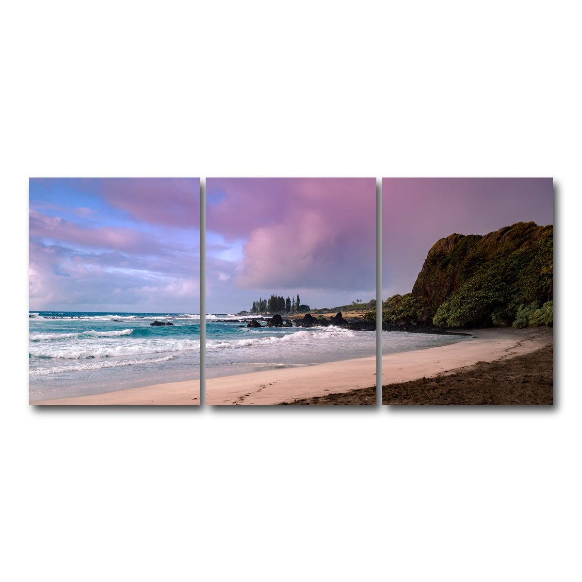 AUTO-MOCKUP WHITE | Hamoa Sunrise | 3 Piece | Gallery Wrap Canvas | group=18x24