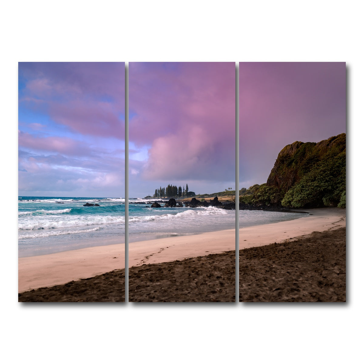 AUTO-MOCKUP WHITE | Hamoa Sunrise | 3 Piece | Gallery Wrap Canvas | group=8x18