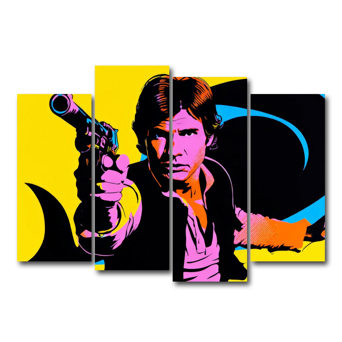 AUTO-MOCKUP WHITE | Han Solo Retro | 4 Piece | Gallery Wrap Canvas | group=4_normal