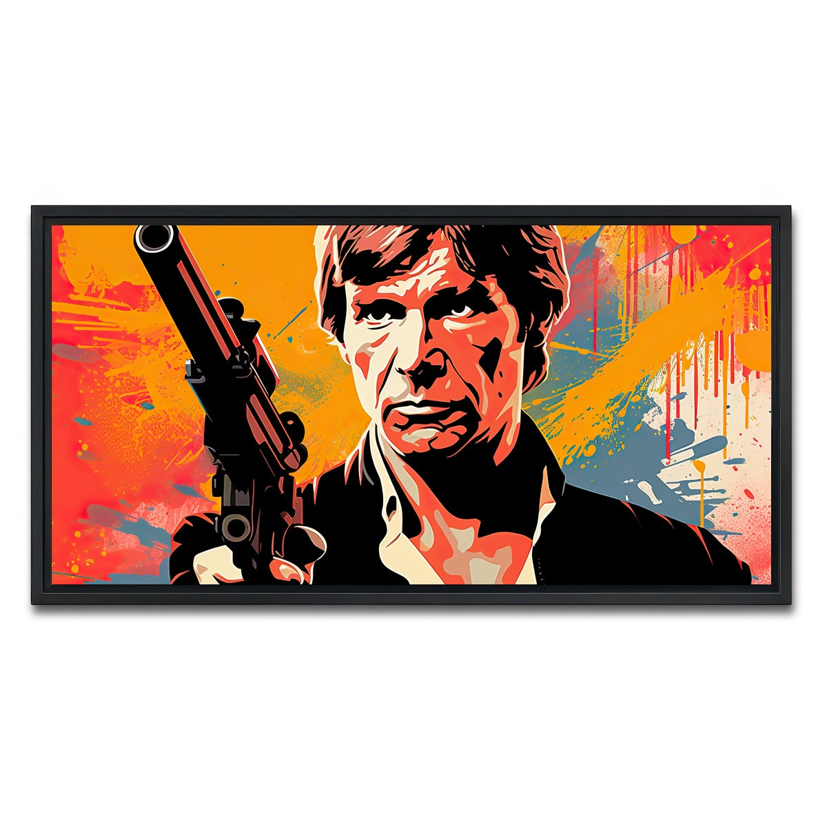 AUTO-MOCKUP WHITE | Han Solo Warhol style | 1 Piece | Black Framed Canvas | group=2x1