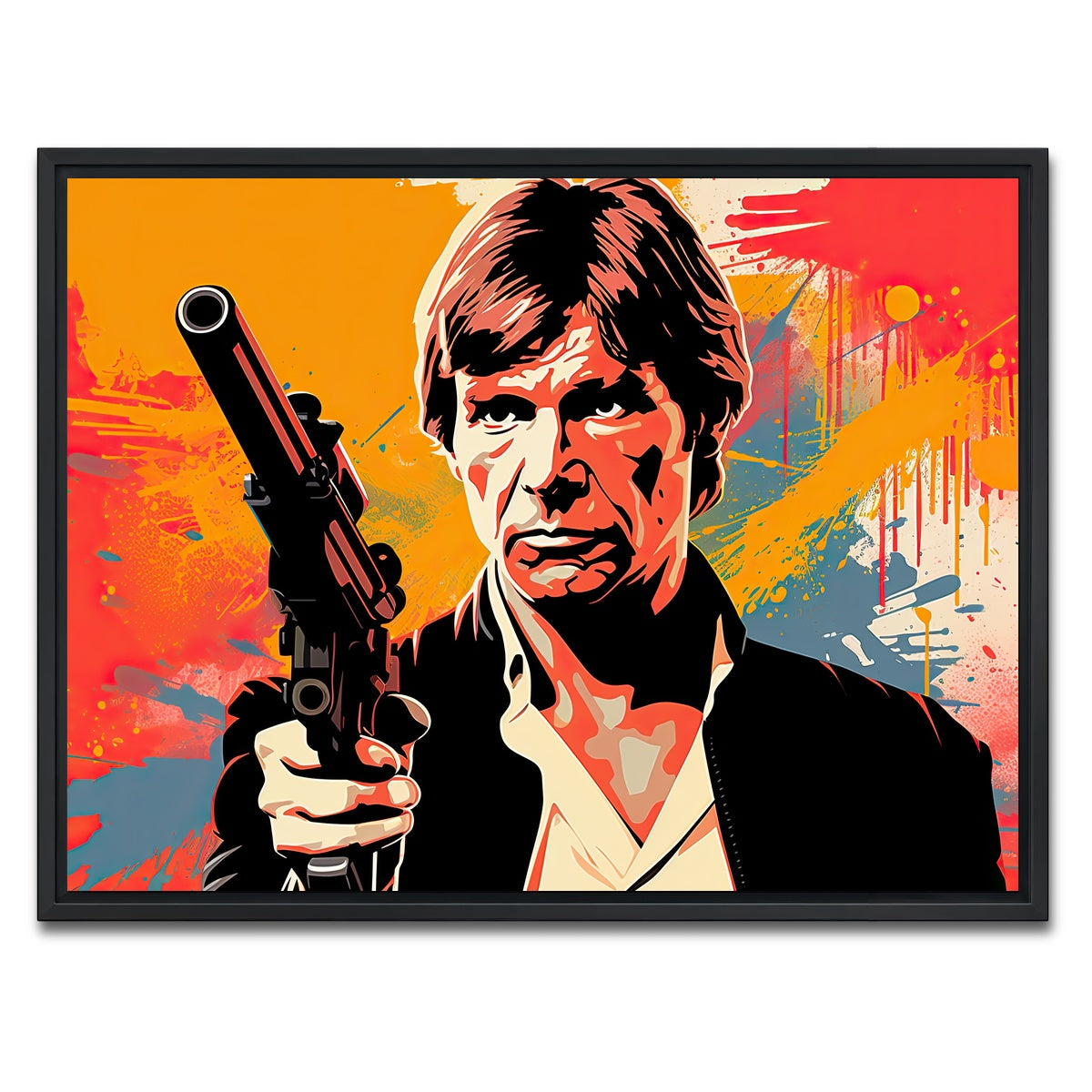 AUTO-MOCKUP WHITE | Han Solo Warhol style | 1 Piece | Black Framed Canvas | group=4x3