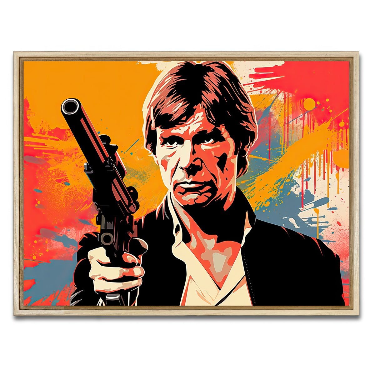 AUTO-MOCKUP WHITE | Han Solo Warhol style | 1 Piece | Natural Framed Canvas | group=4x3
