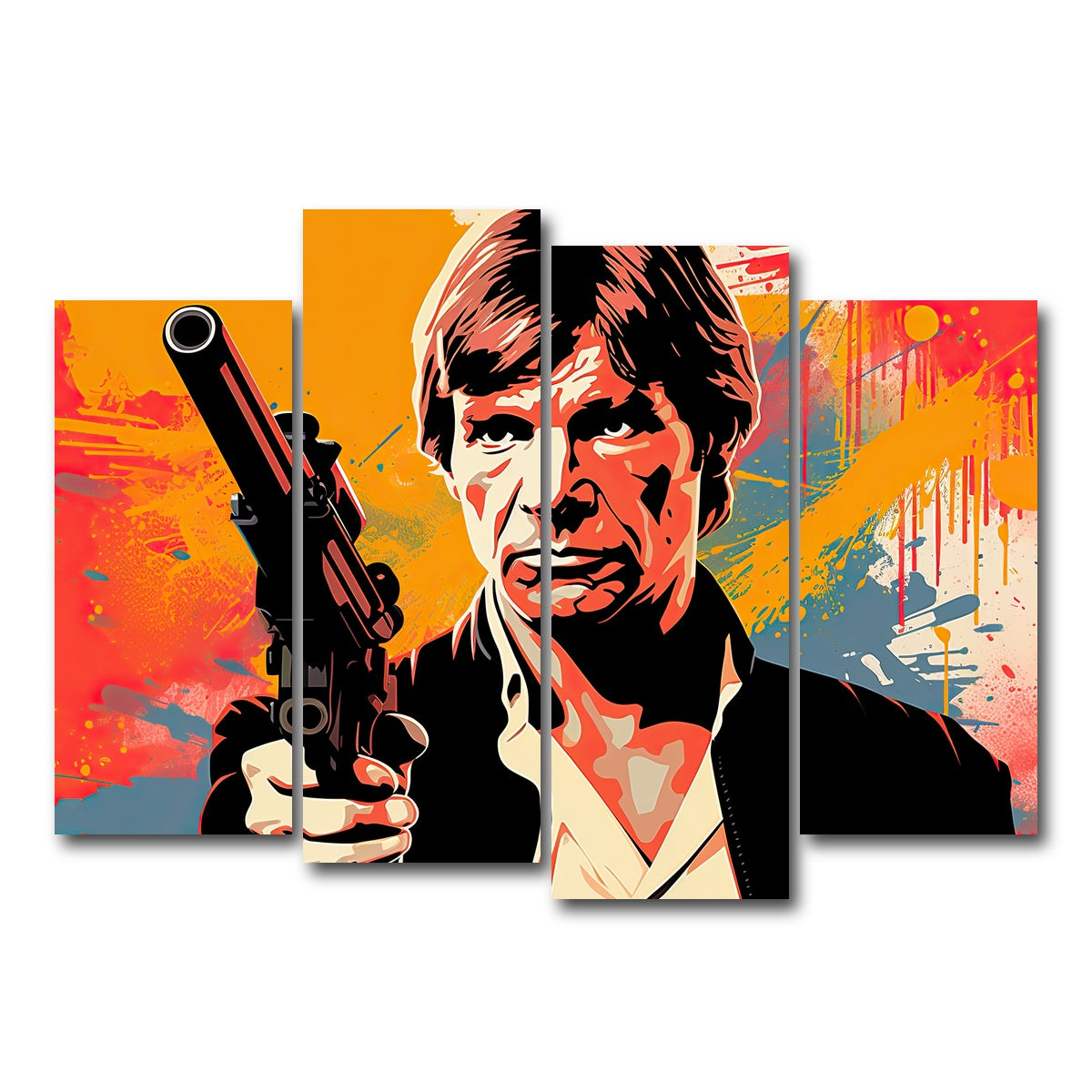 AUTO-MOCKUP WHITE | Han Solo Warhol style | 4 Piece | Gallery Wrap Canvas | group=4_normal