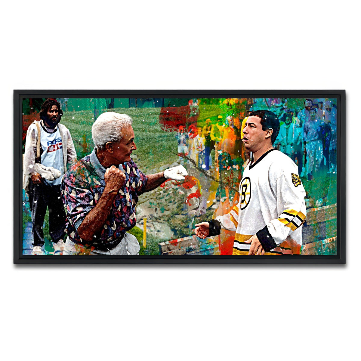 AUTO-MOCKUP WHITE | Happy Gilmore & Bob Barker | 1 Piece | Black Framed Canvas | group=2x1