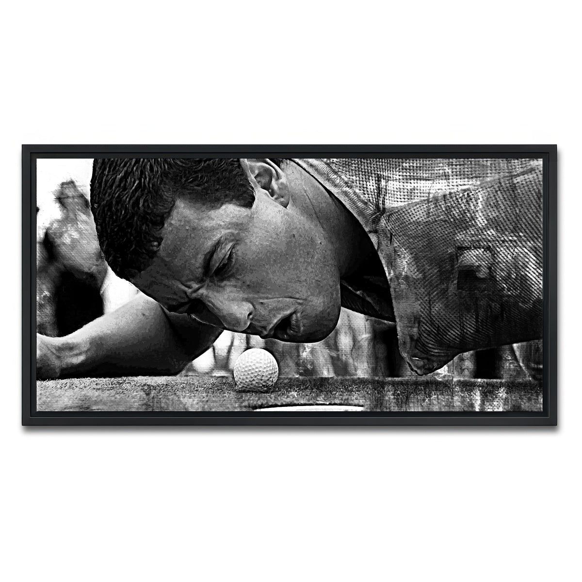 AUTO-MOCKUP WHITE | Happy Gilmore Grayscale | 1 Piece | Black Framed Canvas | group=2x1