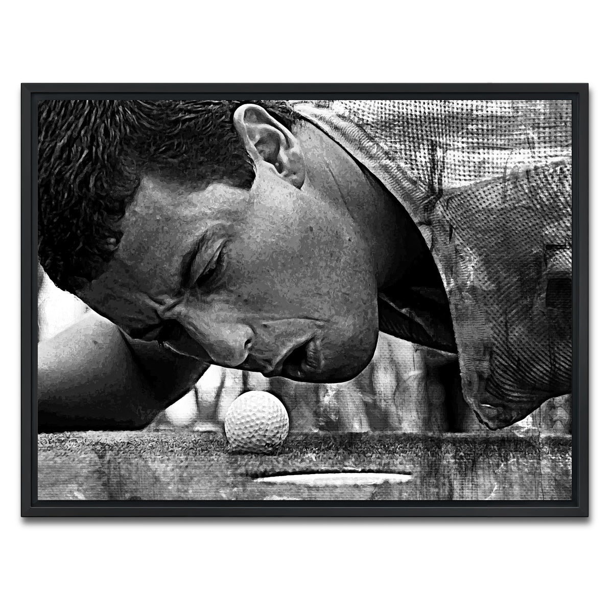 AUTO-MOCKUP WHITE | Happy Gilmore Grayscale | 1 Piece | Black Framed Canvas | group=4x3